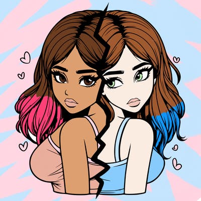 realistic girl split