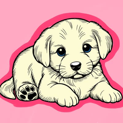 a cute realistic puppy