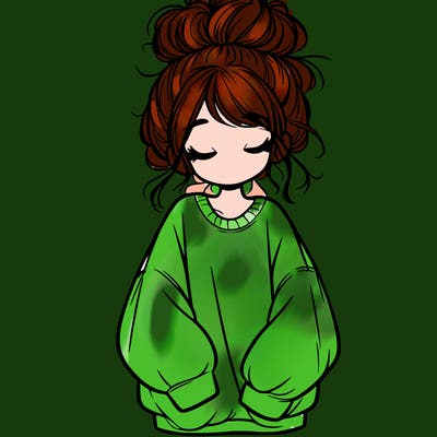 girl with baggy sweatshirt and messy bun