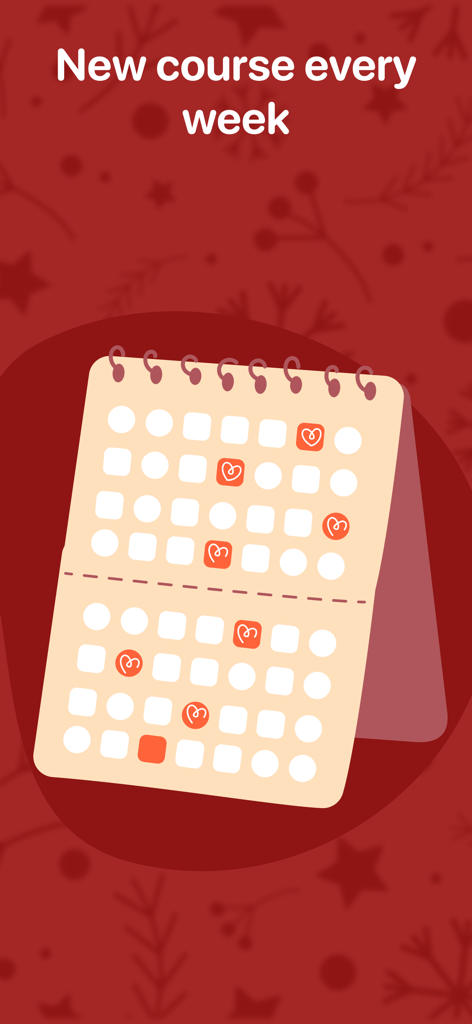 Immagine promozionale dell'app ArtWorkout che mostra un calendario e testo su nuovi corsi settimanali.