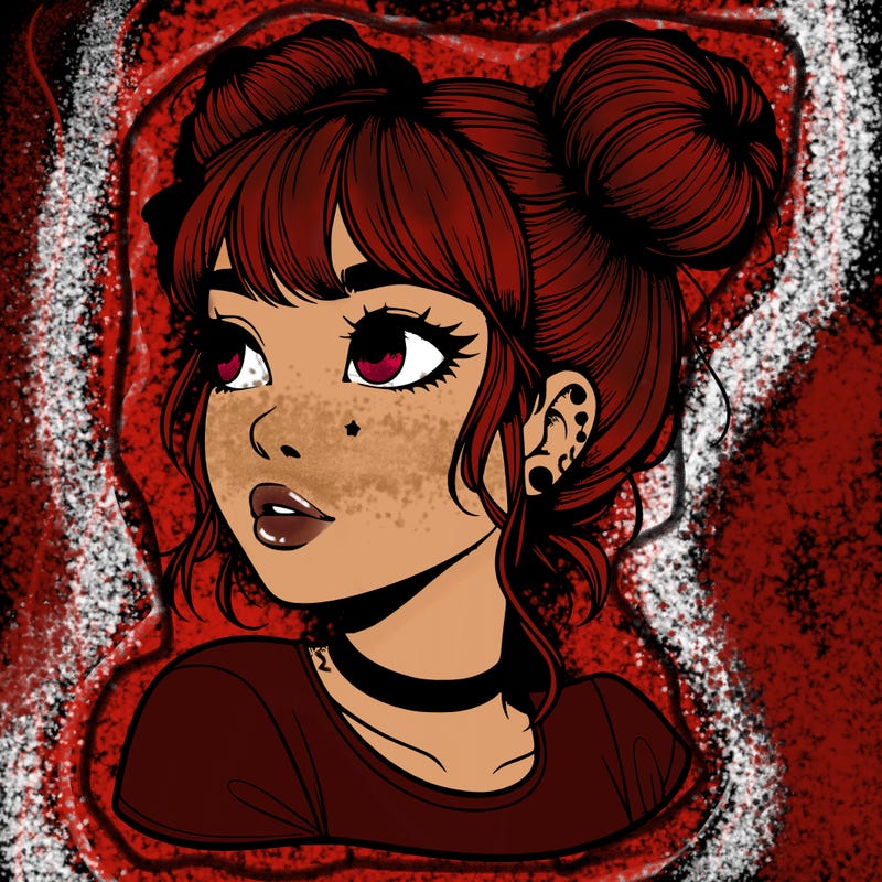 realistic girl with spacebuns