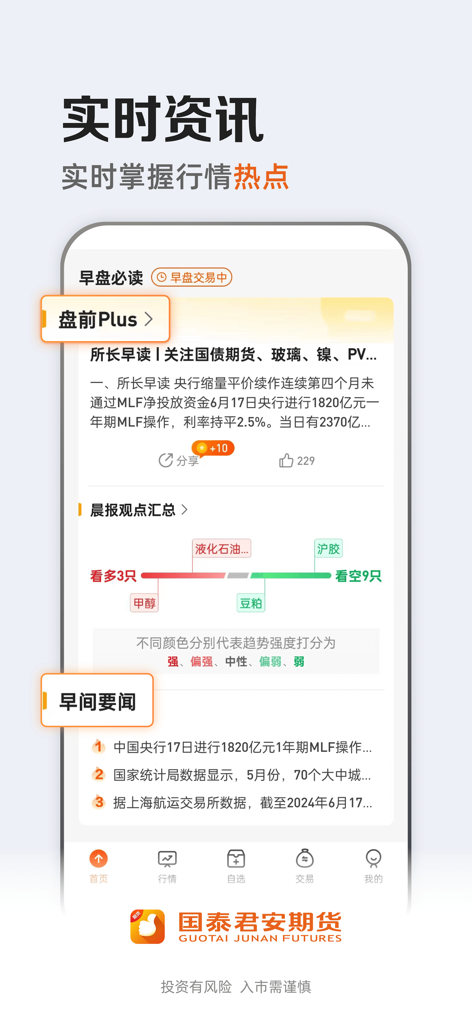 国泰君安期货 - Real time market news and sentiment data on the Guotai Junan Futures app.