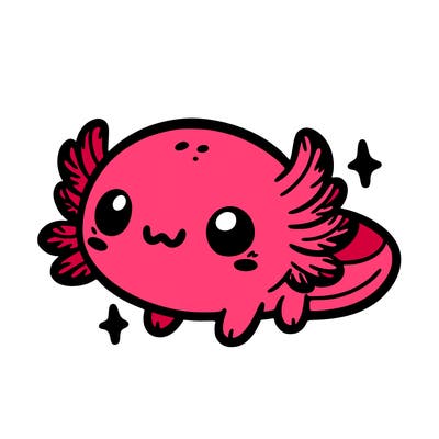 cute easy baby axolotl