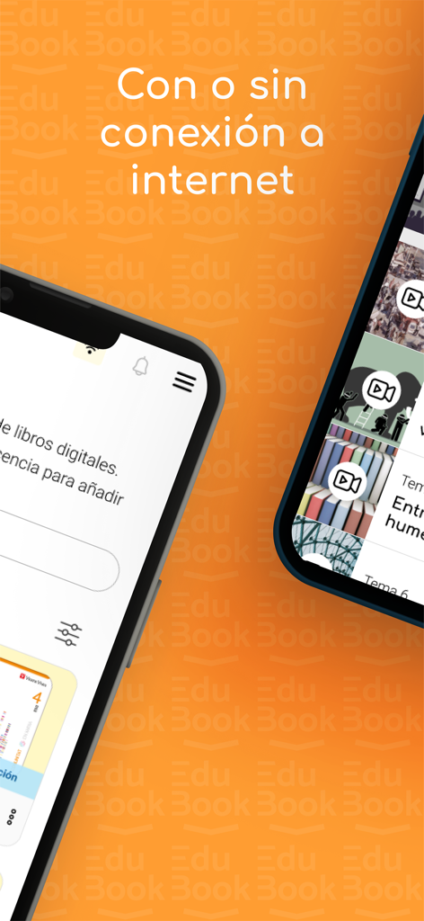 EduBook - Capturas de pantalla de la interfaz de la aplicación EduBook que destacan el acceso sin conexión para aprender materiales digitales.