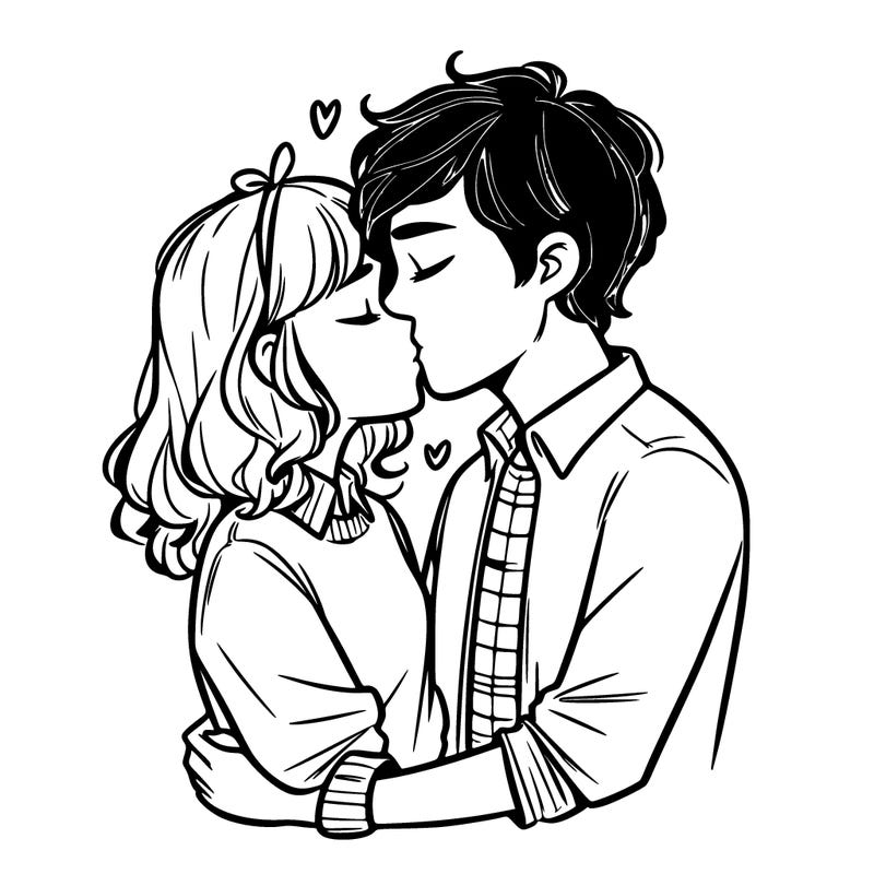 girlfriend and boyfriend kissing
