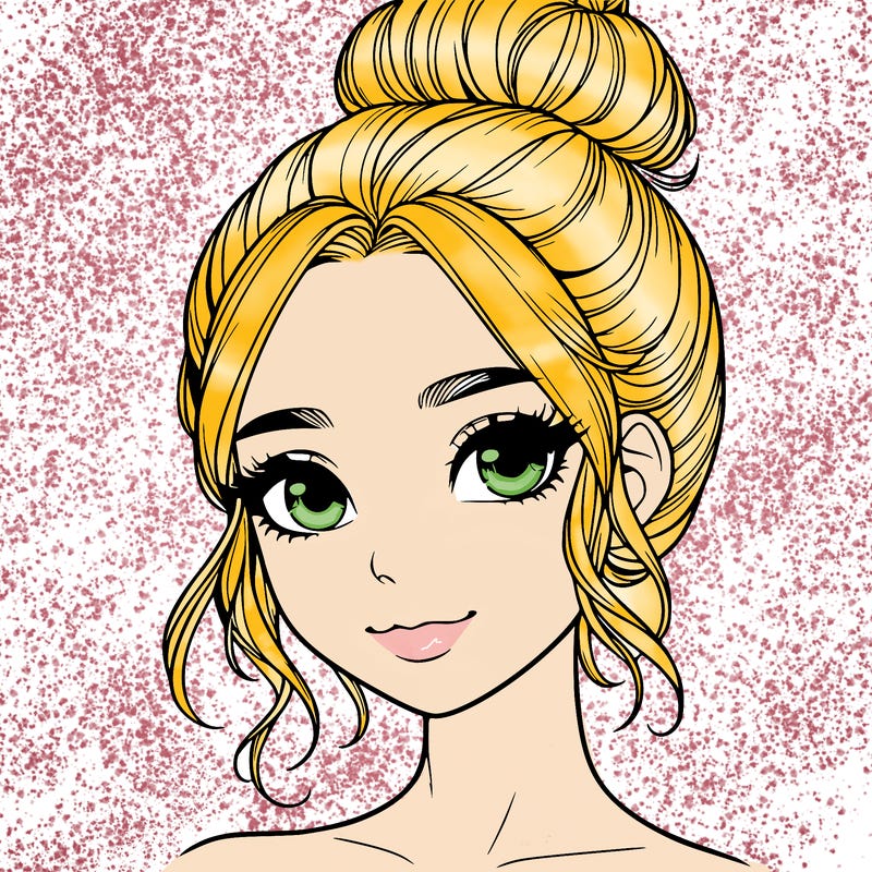 realistic pretty girl with hair in bun