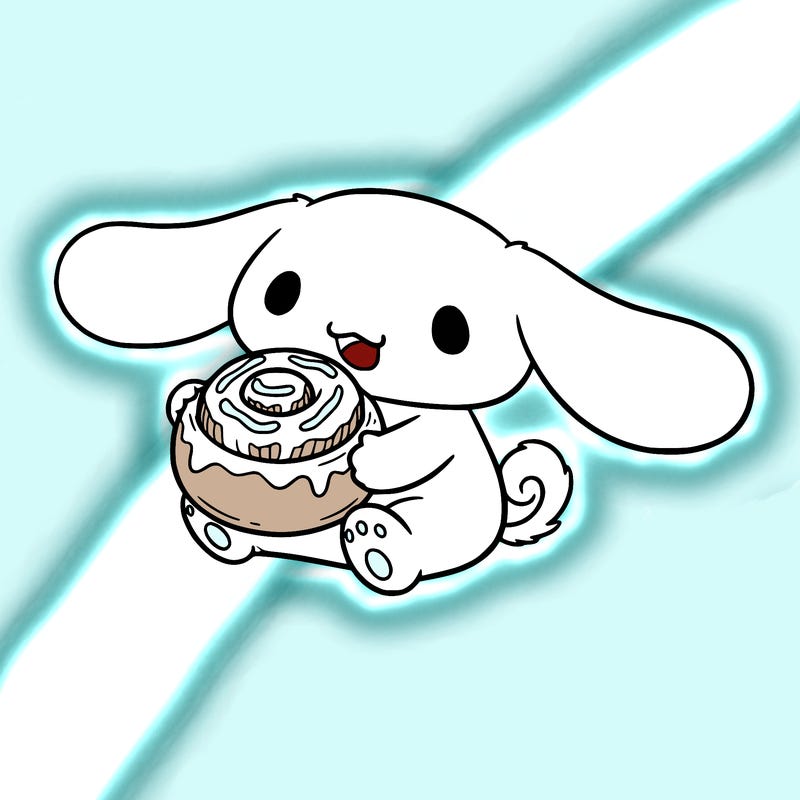 cinnamoroll with a cinnamon bun