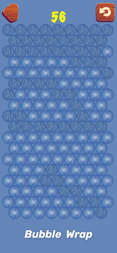 Antistress Relaxing Games,Toys - Virtual bubble wrap popping game screen in the antistress app