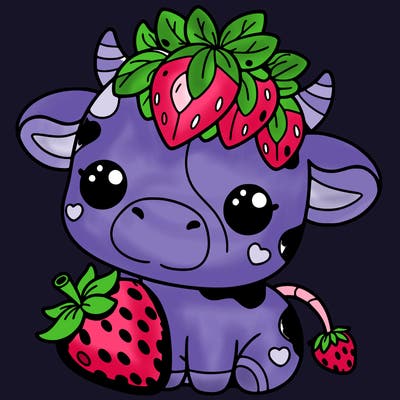 cute strawberry cow