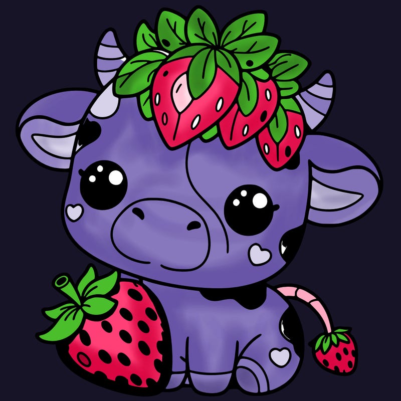 cute strawberry cow