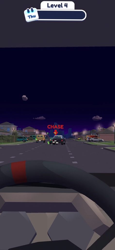 Traffic Cop 3D - Vista en primera persona de una persecución de coches de policía por la noche en Traffic Cop 3D