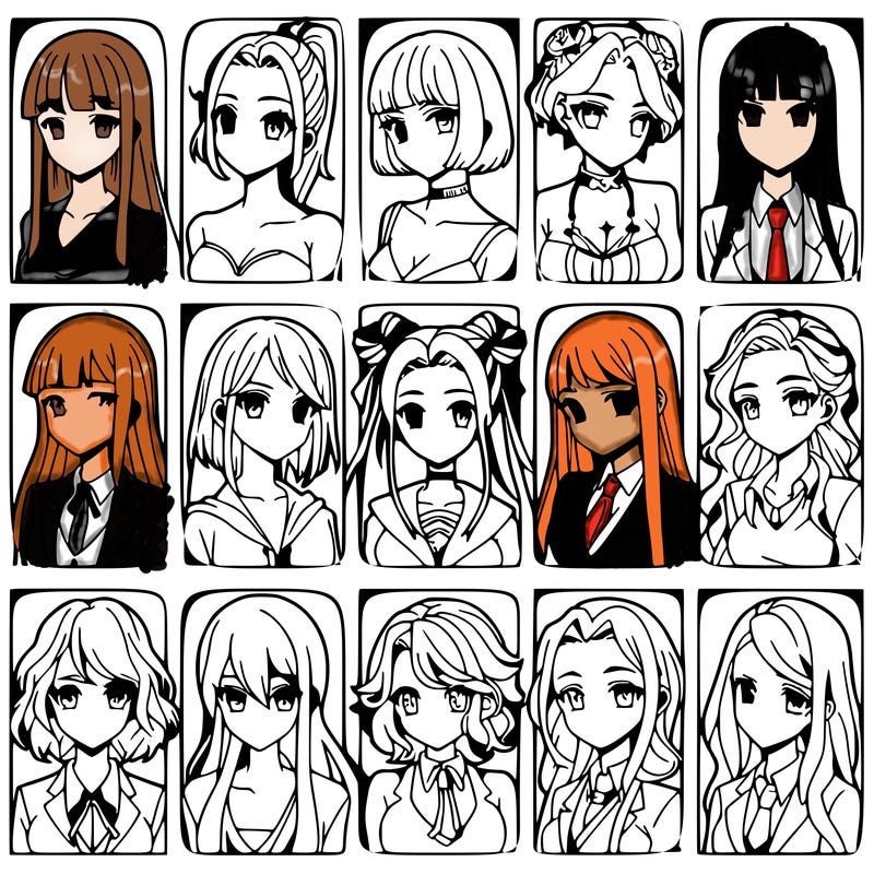 girls that look diffrent anime