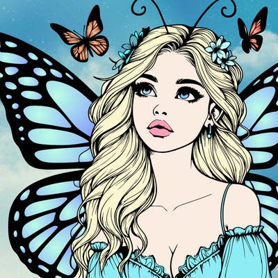 butterfly fairy realistic girl