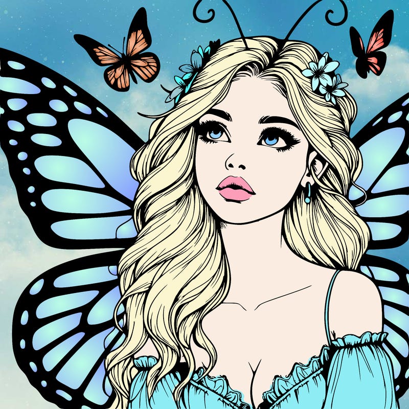 butterfly fairy realistic girl