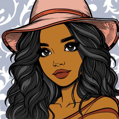 realistic girl with hat