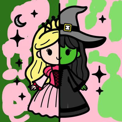 split princess and witch