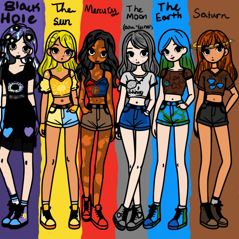 a group of girls wearing crop tops and shorts