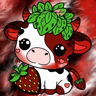 cute strawberry cow