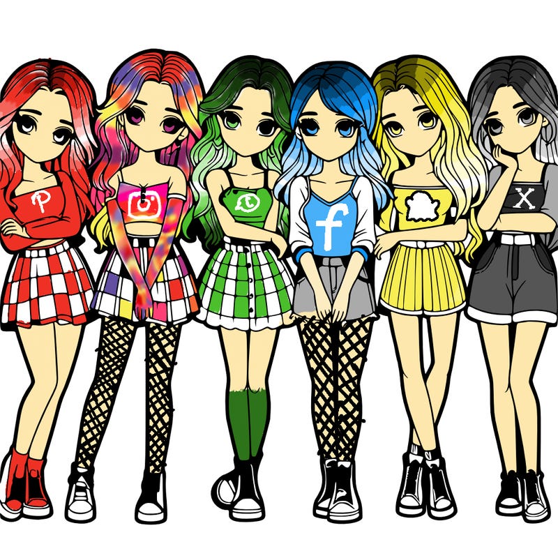 a group of girls realistic