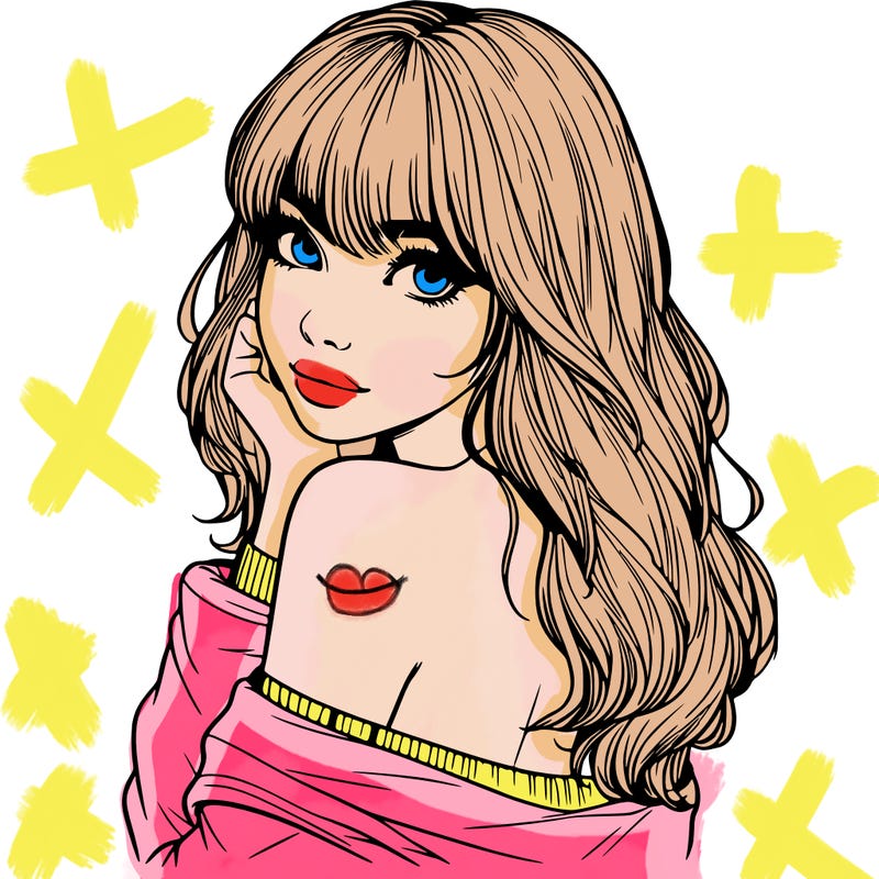 realistic girl with bangs looking over her shoulder