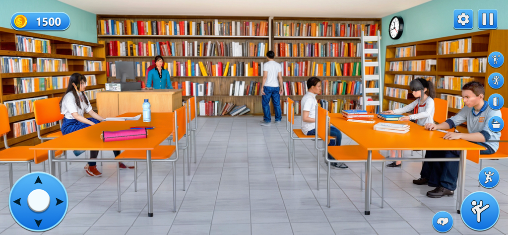 High School Teacher Life Sim - Teacher and students in a high school library setting within the life simulator game