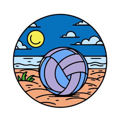 volleyball on a beach