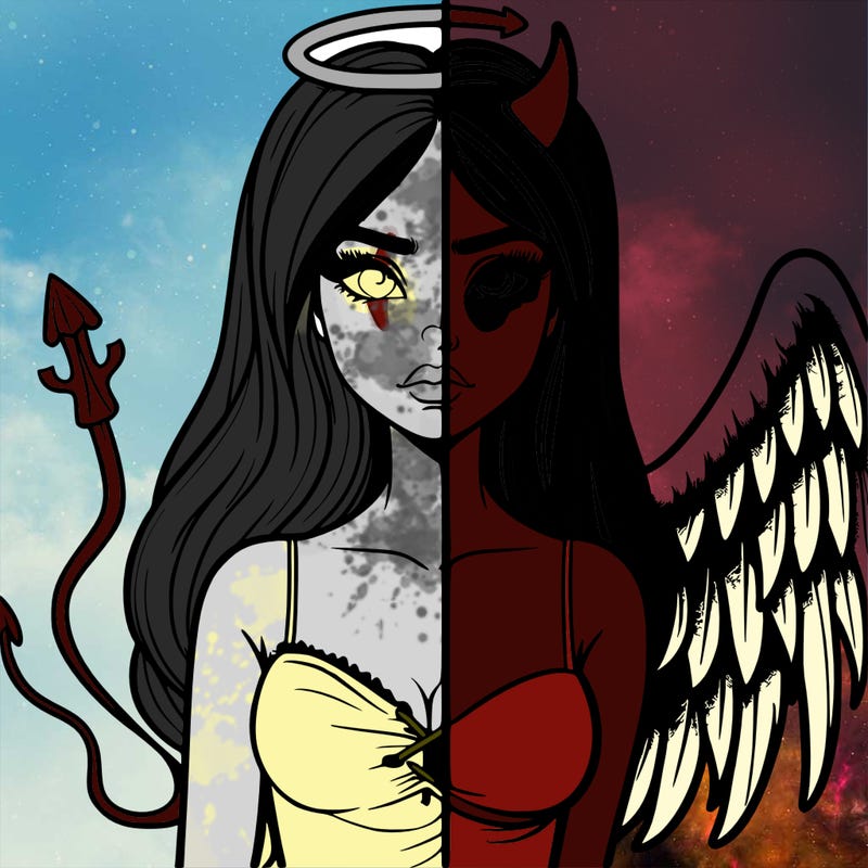 devil vs angel realistic girl