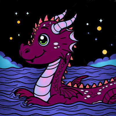 a dragon swimming in the ocean
