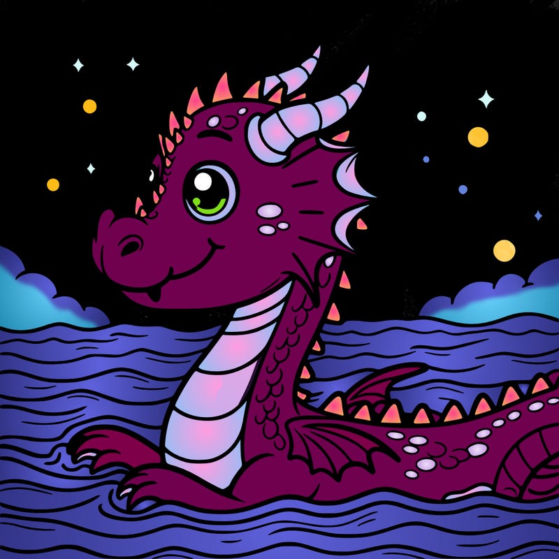 a dragon swimming in the ocean