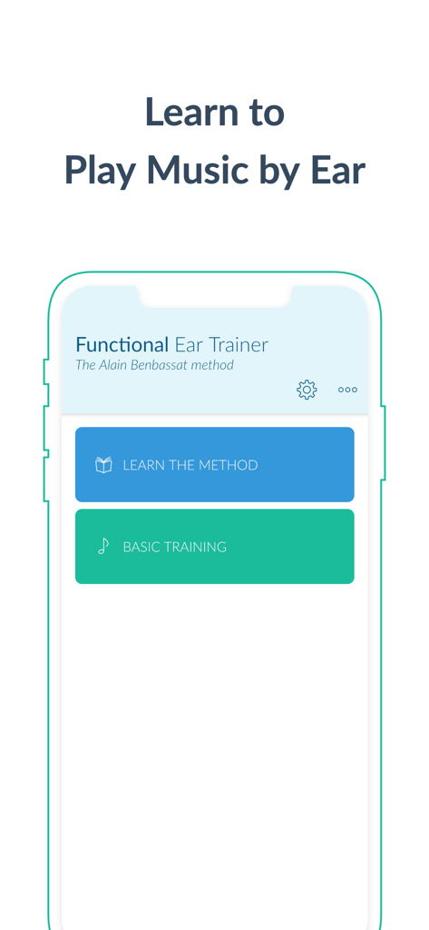 Functional Ear Trainer - Functional Ear Trainer home screen showing learn the method and basic training buttons