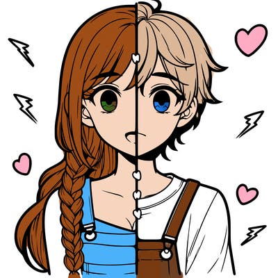 realistic girl boy split