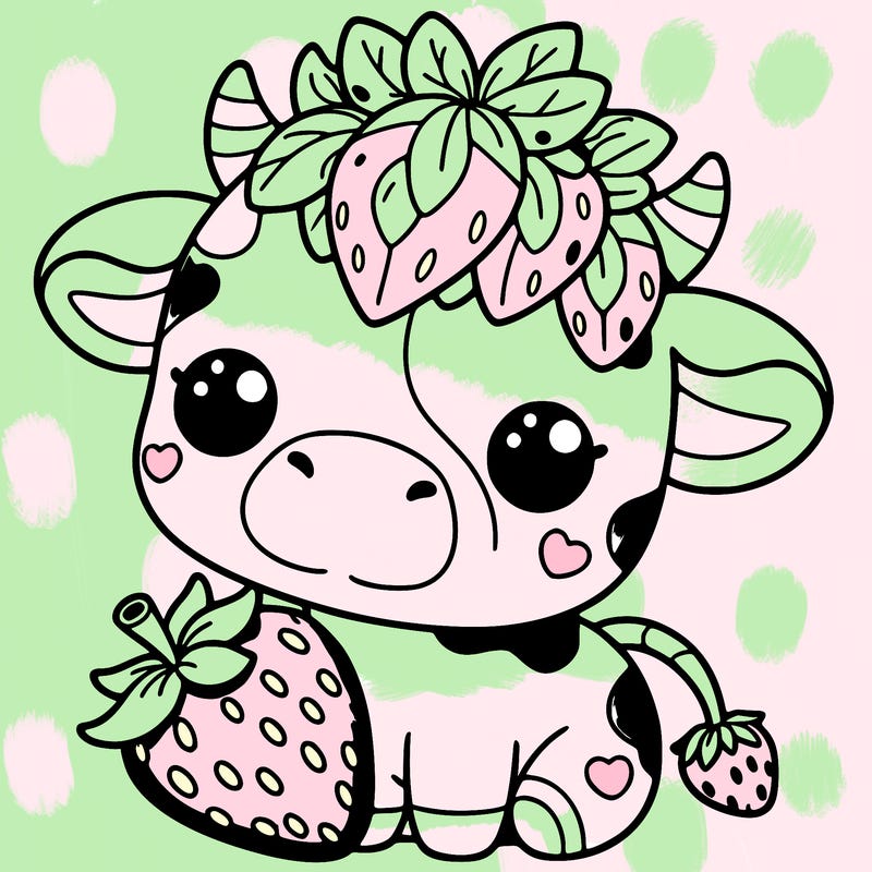 cute strawberry cow