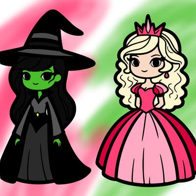 elphaba and glinda  from wicked