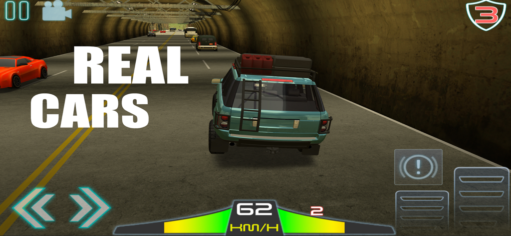 Mr Driving - Car Drive Parking - A blue SUV driving through a city tunnel with traffic in Mr Driving car simulator game