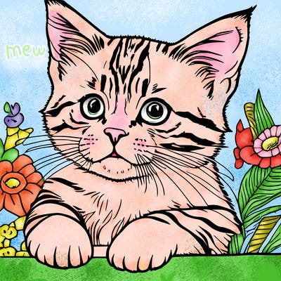 cute little kitten laying down