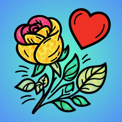 rose and heart
