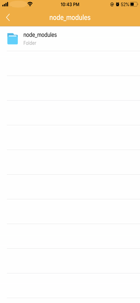 RAR Extractor - Unarchiver - A screenshot of the RAR Extractor app showing a node_modules folder inside its file manager interface.
