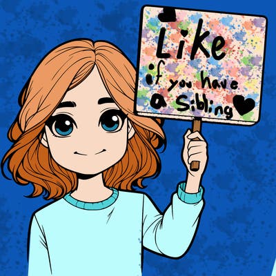 realistic girl holding up a sign