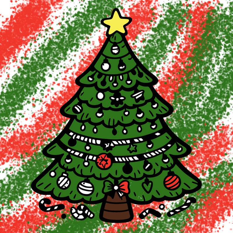 christmas tree with lots of details