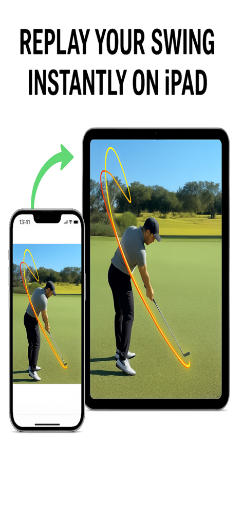 Golf Swing Analysis Pro - iPhone 및 iPad 화면 모두에서 재현되는 시각적 경로 추적기가 있는 골프 스윙