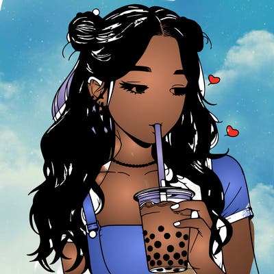 aesthetic realistic girl with boba