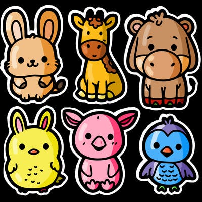 cute animal stickers