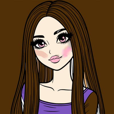 realistic girl with straight and long hair