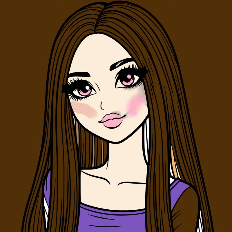 realistic girl with straight and long hair