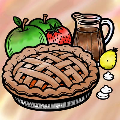 a pie of food