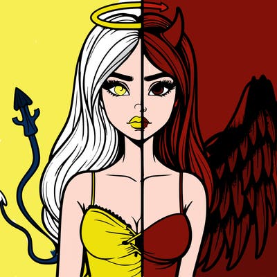 devil vs angel realistic girl
