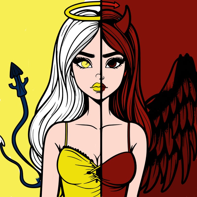 devil vs angel realistic girl