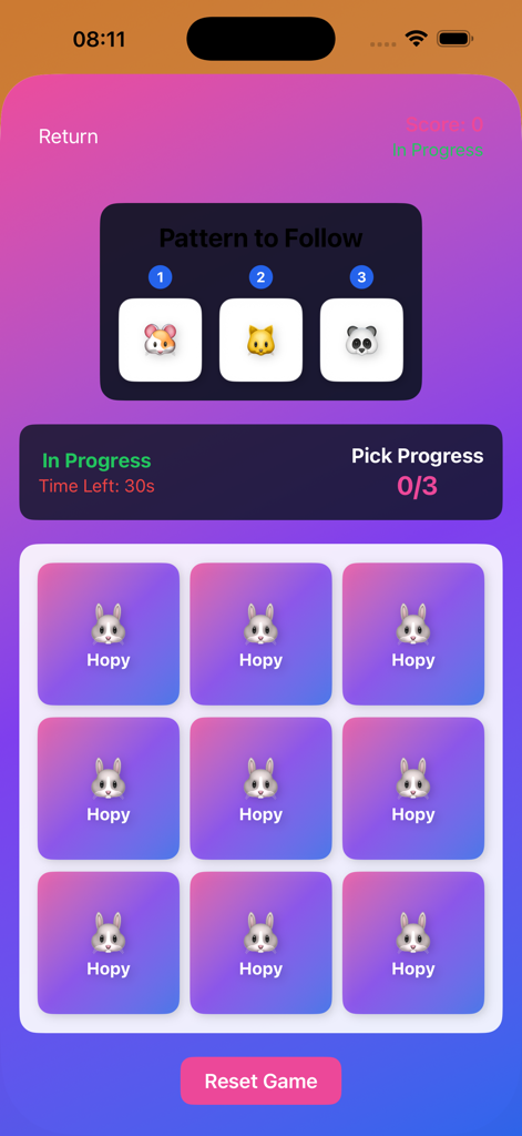 AniRetroUpTCd - 動物のアイコンを備えたLogic Candyモバイルゲームの記憶パズルインターフェース。