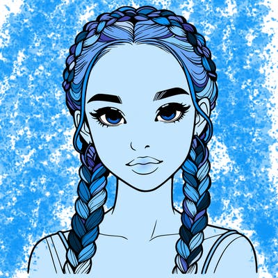realistic girl with braids
