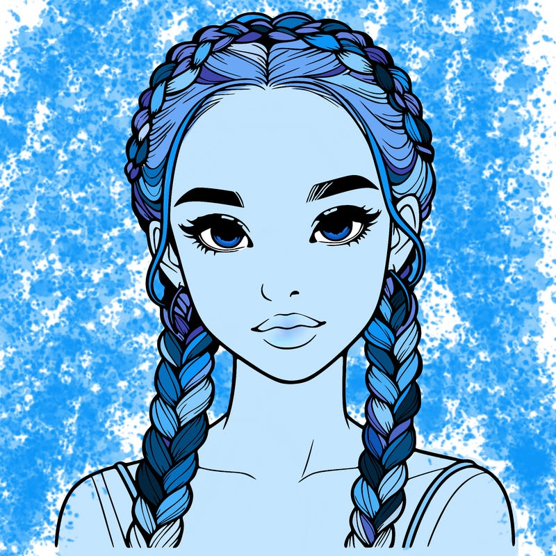 realistic girl with braids